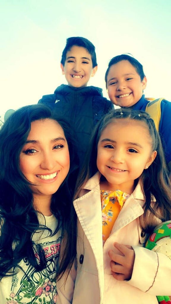 Reeve Mora, pictured with her three children.  All three children attend charter school. Post-covid school choice in 2023